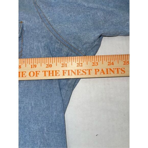 Vintage Wrangler Men’s (17) Blue Denim Pearl Snap Button Down Western Shirt A9 - Picture 4 of 6